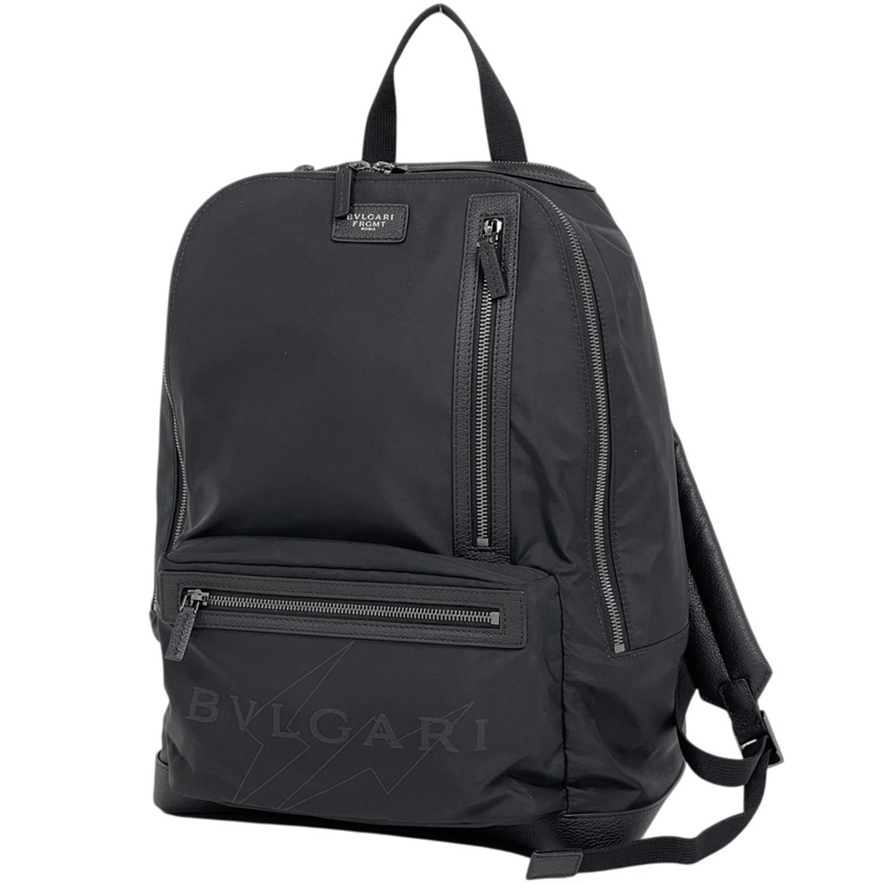 Bulgari BVLGARI Logo Backpack Fragment Nylon Black Women's